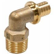 Угольник 16х1/2'НР переходной с наружной резьбой, аксиальный, латунь DZR