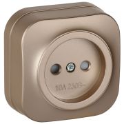 GLORY Розетка 1-местная для открытой установки без заземления с защитными шторками 10А РСш20-2-ХШм шампань матовый IEK