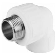 Угольник комбинированный 32x1/2' НР переходной, полипропиленовый PPR, белый