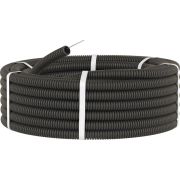 Труба ПВХ гибкая гофрированная д.20мм легкая с протяжкой 100м черный