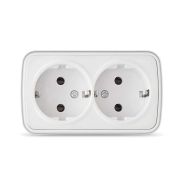 Розетка Электра двойная с заземлением белая