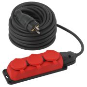 Удлинитель силовой UK-3e-3x1,5-20m-IP44KG с заземлением 3 розетки каучук 20м КГ 3х1,5мм2 IP44