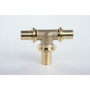 Тройник 20х25х20 переходной, аксиальный, латунь DZR