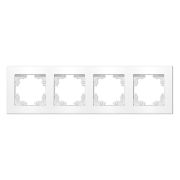 Рамка четырехместная горизонтальная Афина белая (еврослот)