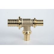 Тройник 25х20х20 переходной, аксиальный, латунь DZR