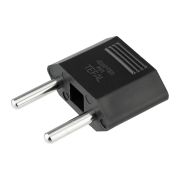Адаптер сетевой переходник с Евро А/F на тонкую вилку С1 плоский Тефаль 6 А без заземления черный 1 уп – 1 шт