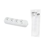 Колодка розеточная 4 гнезда 2П б/з 10А 250В белая серии Народная