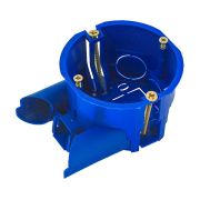 Подрозетник для полых стен 68х45, IP 30 с кабель-каналом, синий