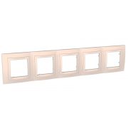 UNICA Рамка 5 постов бежевая
