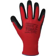 Перчатки нейлоновые бесшовные повышенной прочности со вспененным нитриловым покрытием, цвет красный/черный ArmProtect NN110 р.9