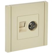 FORTE&PIANO Розетка двойная TV+RJ45 кат.5E FP436 ваниль IEK