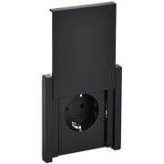 FORTE&PIANO Розетка 1-местная с заземлением с защитными шторками и крышкой безвинтовое крепление 16А IP44 FP119 черный IEK