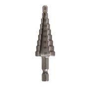 Сверло ступенчатое по металлу 4-6-8-10-12-14-16-18-20мм P6M5 шестигранный хвостовик