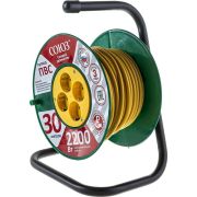 Удлинитель Союз силовой на катушке с 4 гнезда 2200 Вт с заземлением 30м