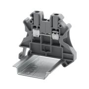 Клемма проходная, винтовой зажим, 2 точки подключения, 4 кв.мм, серая