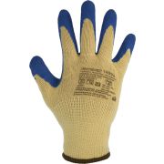 Перчатки х/б бесшовные с покрытием из рельефного текстурированного латекса ArmProtect 1499z. Цвет белый/синий р.11