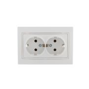 MIRA Розетка двойная с заземлением белая