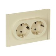FORTE&PIANO Розетка 2-местная с заземлением без защитных шторок безвинтовое крепление 16А FP424 ваниль IEK