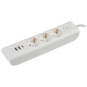 Удлинитель У03В 3 розетки с заземляющим контактом и USBх3 2м 3х1мм2 16 А/250 В белый MODERN