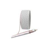 Кабель коаксиальный SAT 50м 75 Ом Cu,  оплётка Cu 75% PVC белый 100м S-M-75-PVC100