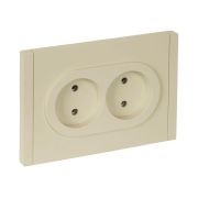 FORTE&PIANO Розетка 2-местная без заземления без защитных шторок безвинтовое крепление 10А FP426 ваниль IEK