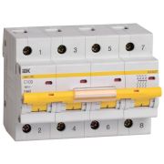 Выключатель автоматический четырехполюсный 100А С ВА47-100 10кА