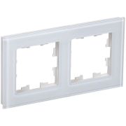 BRITE Рамка 2 поста РУ-2-2-БрБ стекло белый