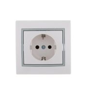 MIRA Розетка с заземлением белая с серой вставкой