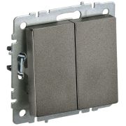 BRITE Выключатель двухклавишный 10А ВС10-2-0-БрТБ темная бронза