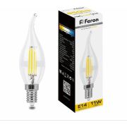 Лампа светодиодная LED 11вт Е14 теплый свеча на ветру FILAMENT