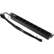 Блок розеток PDU 9 розеток DIN49440 1U шнур 2м вилка и DIN49441 профиль из ПВХ черный