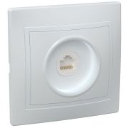 KVARTA Розетка 1-местная компьютерная RJ45 кат.5е РК10-КБ белый GENERICA