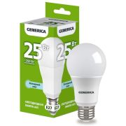 Лампа светодиодная A65 груша 25Вт 230В 6500К E27 GENERICA