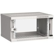 Шкаф LINEA WE 6U 600x450мм дверь стекло серый