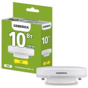 Лампа светодиодная T80 таблетка 10Вт 230В 3000К GX53 GENERICA