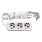 Удлинитель бытовой с заземлением ПВС 3*0,75 3 гнезда, 5 м