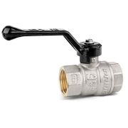 Кран шаровой латунный никелированный 11б27п1 Ду40 Ру25 (1 1/2') ВР/ВР рычаг