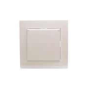 Розетка 1-м СП Vesna с заземл. с крышкой ПБТ механизм жемчуж./бел. перламутр LEZARD 742-3088-123B