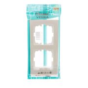 Рамка 2-местн. горизонт. VESNA жемчуж./бел. перламутр LEZARD 742-3000-147