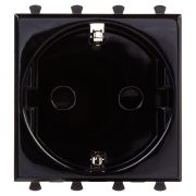 Avanti Розетка ''Черный квадрат'', 2P+E, с защитными шторками, 2 модульная