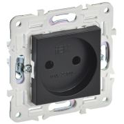 SKANDY Розетка без заземления без защитных шторок 10А SK-R02Bl черный IEK