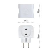 Тройник 4 гнезда, без заземл, со шторками белый 10/60/2880 SP-4-W