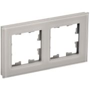 BRITE Рамка 2 поста РУ-2-2-БрД стекло дымчатый