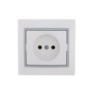 MIRA Розетка без заземления белая с серой вставкой