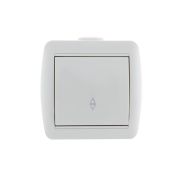 Выключатель одноклавишный, проходной, белый