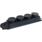 Колодка четырехместная однофазная с заглушками каучук