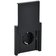 FORTE&PIANO Розетка 1-местная с заземлением с защитными шторками и крышкой винтовое крепление 16А IP44 FP121 черный IEK