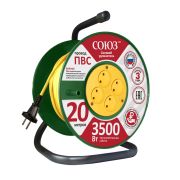 Удлинитель Союз силовой на катушке с 4 гнезда 3500 Вт 20м