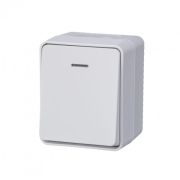 AtlasDesign Profi54 выключатель одноклавишный с подсветкой IP54 10 АХ, БЕЛЫЙ, Россия