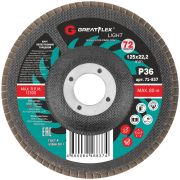 Круг лепестковый торцевой GreatFlex Light (72 лепестка): 125x22,2 мм, P60
